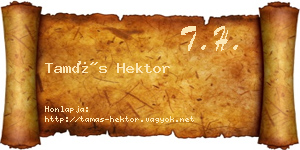 Tamás Hektor névjegykártya